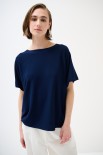 MAGLIA OVER MANICA CORTA BLU