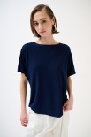 MAGLIA OVER MANICA CORTA BLU