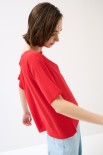 MAGLIA OVER MANICA CORTA ROSSO