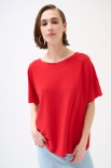 MAGLIA OVER MANICA CORTA ROSSO