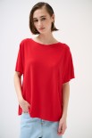 MAGLIA OVER MANICA CORTA ROSSO