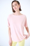 MAGLIA OVER MANICA CORTA ROSA