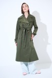 TRENCH LUNGO BOTTONI DT. VERDE MILITARE