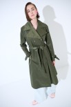 TRENCH LUNGO BOTTONI DT. VERDE MILITARE