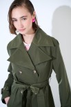 TRENCH LUNGO BOTTONI DT. VERDE MILITARE