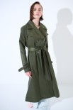 TRENCH LUNGO BOTTONI DT. VERDE MILITARE