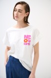 T-SHIRT SCRITTA NO BAD DAYS DAV. STAMPA SUL DT BIANCO