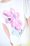 T-SHIRT SCRITTA FLOWER SHOP DAV. STAMPA SUL DT BIANCO