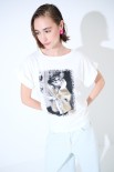 T-SHIRT GATTO ACCAPPATOIO BIANCO