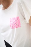 T-SHIRT DOPPIA STAMPA LOVE FUXIA