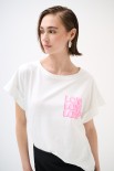 T-SHIRT DOPPIA STAMPA LOVE FUXIA