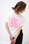 T-SHIRT DOPPIA STAMPA LOVE FUXIA