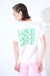 T-SHIRT DOPPIA STAMPA LOVE VERDE