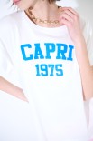 T-SHIRT SCRITTA CAPRI 1975 BLU