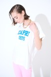 T-SHIRT SCRITTA CAPRI 1975 BLU