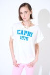 T-SHIRT SCRITTA CAPRI 1975 BLU