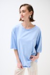 T-SHIRT OVERSIZE LUNGA CELESTE