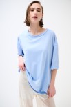 T-SHIRT OVERSIZE LUNGA CELESTE