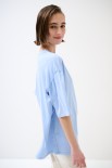 T-SHIRT OVERSIZE LUNGA CELESTE