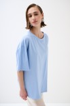 T-SHIRT OVERSIZE LUNGA CELESTE