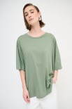 T-SHIRT OVERSIZE LUNGA VERDE MILITARE