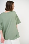 T-SHIRT OVERSIZE LUNGA VERDE MILITARE