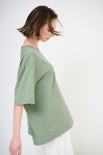 T-SHIRT OVERSIZE LUNGA VERDE MILITARE