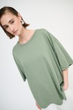 T-SHIRT OVERSIZE LUNGA VERDE MILITARE