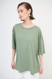 T-SHIRT OVERSIZE LUNGA VERDE MILITARE