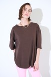 T-SHIRT OVERSIZE LUNGA MORO