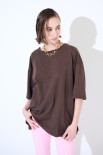 T-SHIRT OVERSIZE LUNGA MORO