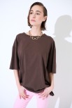 T-SHIRT OVERSIZE LUNGA MORO