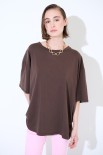 T-SHIRT OVERSIZE LUNGA MORO