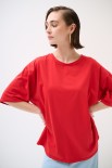 T-SHIRT OVERSIZE LUNGA ROSSO