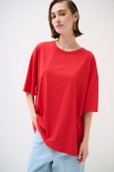 T-SHIRT OVERSIZE LUNGA ROSSO