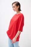 T-SHIRT OVERSIZE LUNGA ROSSO