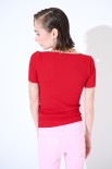 MAGLIA M.MANICA SCOLLO V COSTINA ROSSO