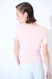 MAGLIA M.MANICA SCOLLO V COSTINA ROSA