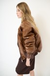 BOMBER IMBOTTITO CUOIO