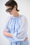 ABITO MANICA RAGLAN CON FIOCCO DIETRO CELESTE