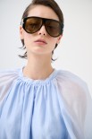 ABITO MANICA RAGLAN CON FIOCCO DIETRO CELESTE