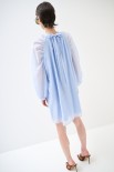 ABITO MANICA RAGLAN CON FIOCCO DIETRO CELESTE