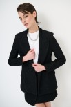 GIACCA BOUCLE D.P. A LANCIA TASCHE DOPPIO FR+PAT NERO