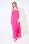 ABITO LUNGO SPALLINI FUXIA