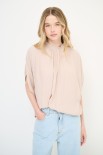 BLUSA CON FIOCCO COLLO BEIGE