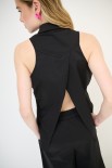 CAMICIA SMANICATA CON APERTURA DT NERO