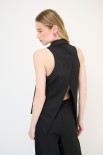 CAMICIA SMANICATA CON APERTURA DT NERO