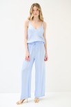 PANTALONE LARGO CINTURINO BASSO CELESTE