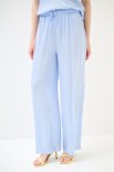 PANTALONE LARGO CINTURINO BASSO CELESTE