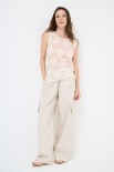 PANTALONE AMPIO CON TASCONE TELA PARACADUTE SABBIA